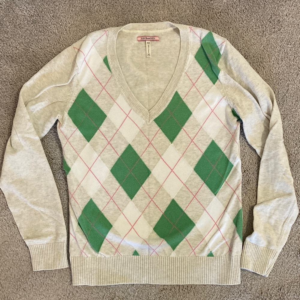 G.H. Bass & Co. Argyle Cotton Sweater